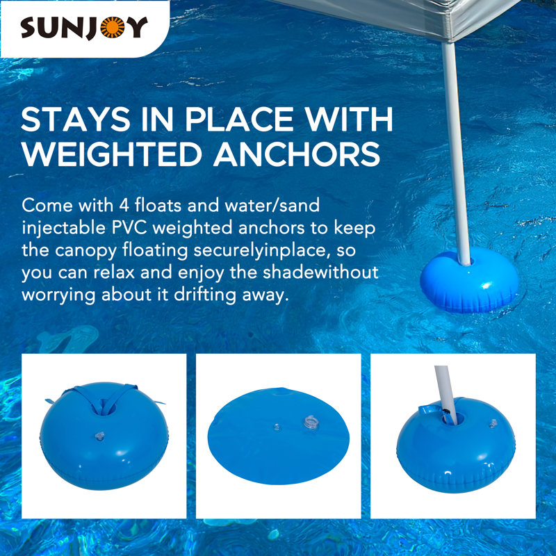 Sunjoy Floating Pool Canopy 10’ × 10’ Pop Up GazeboFabric Canopy Wayfair